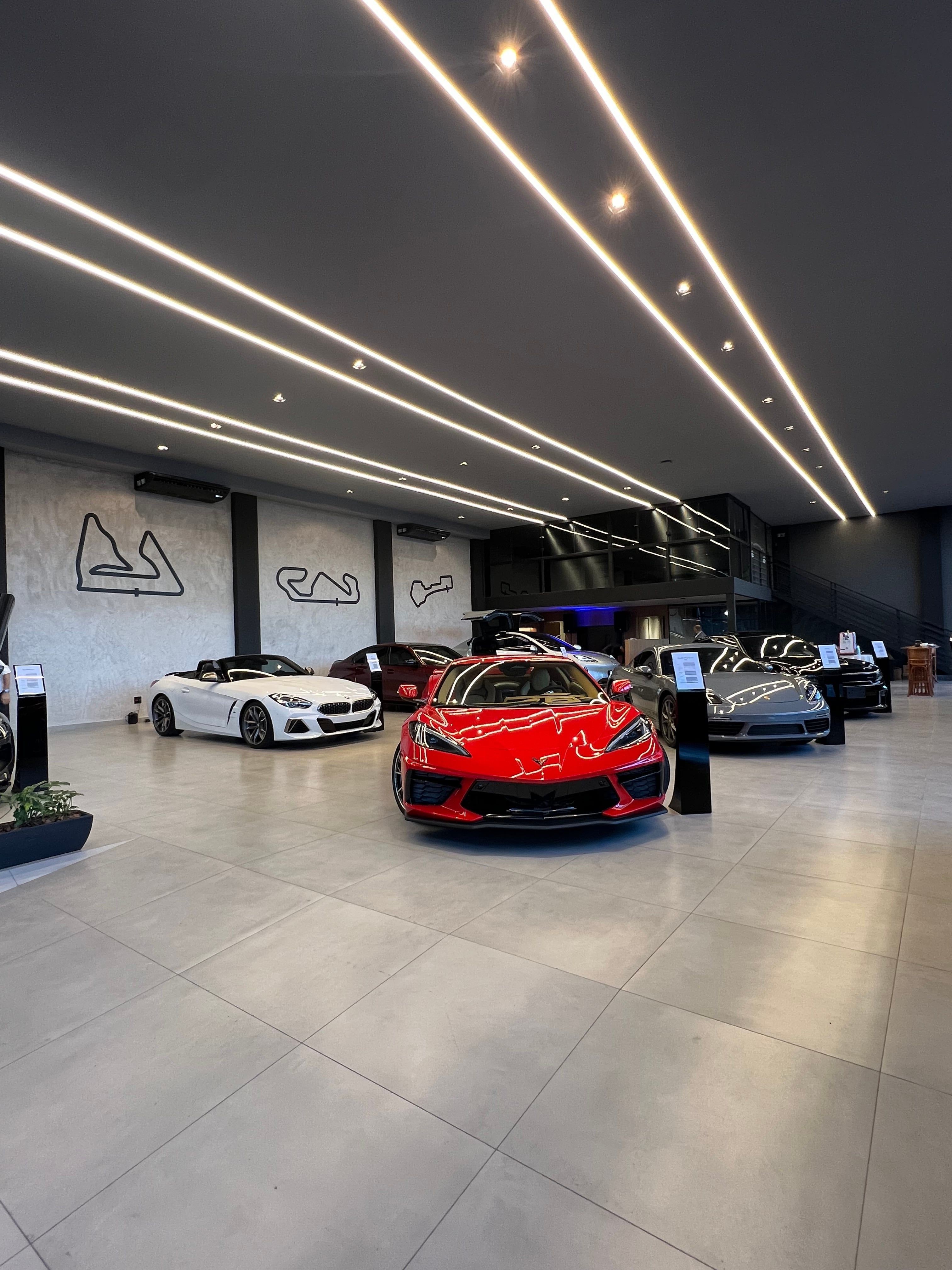 Sala de Estar com Painéis de Madeira e Decoração